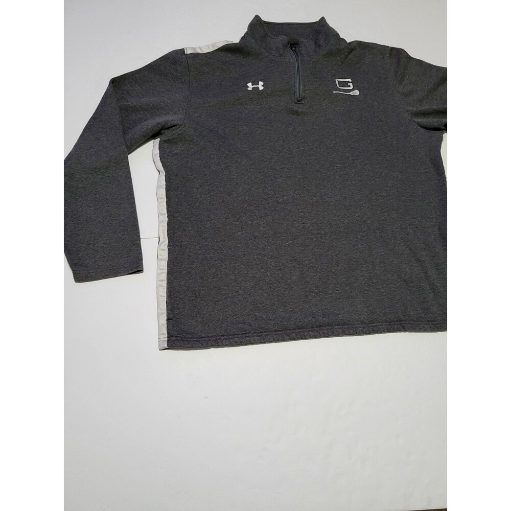 (#C)Under Armour 1/4Zip Pullover Men 2XL Coldgear Fleece Gray Long Sleeve Loose